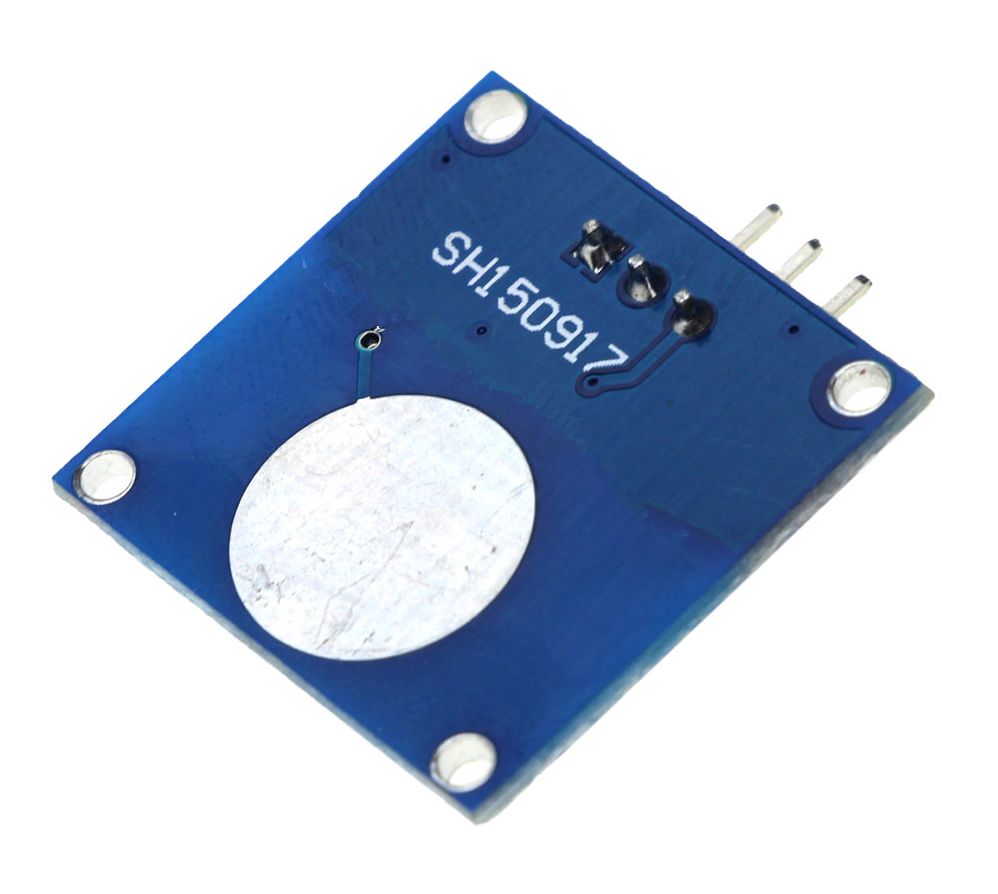 Capacitive Touch Sensor module 1 knop groot blauw (TTP223) achterkant schuin